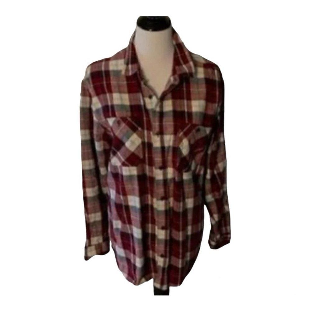 LEVI’S Women's Red Check Flannel Utility Shirt size L